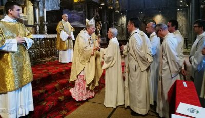 La Messa Crismale dello scorso anno, aprile 2019.