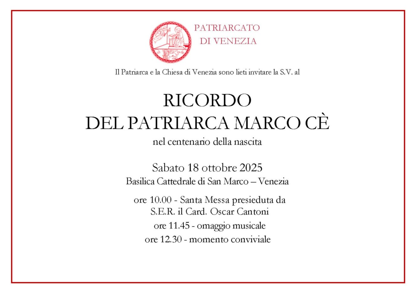 RicordoPatriarcaMarcoCe