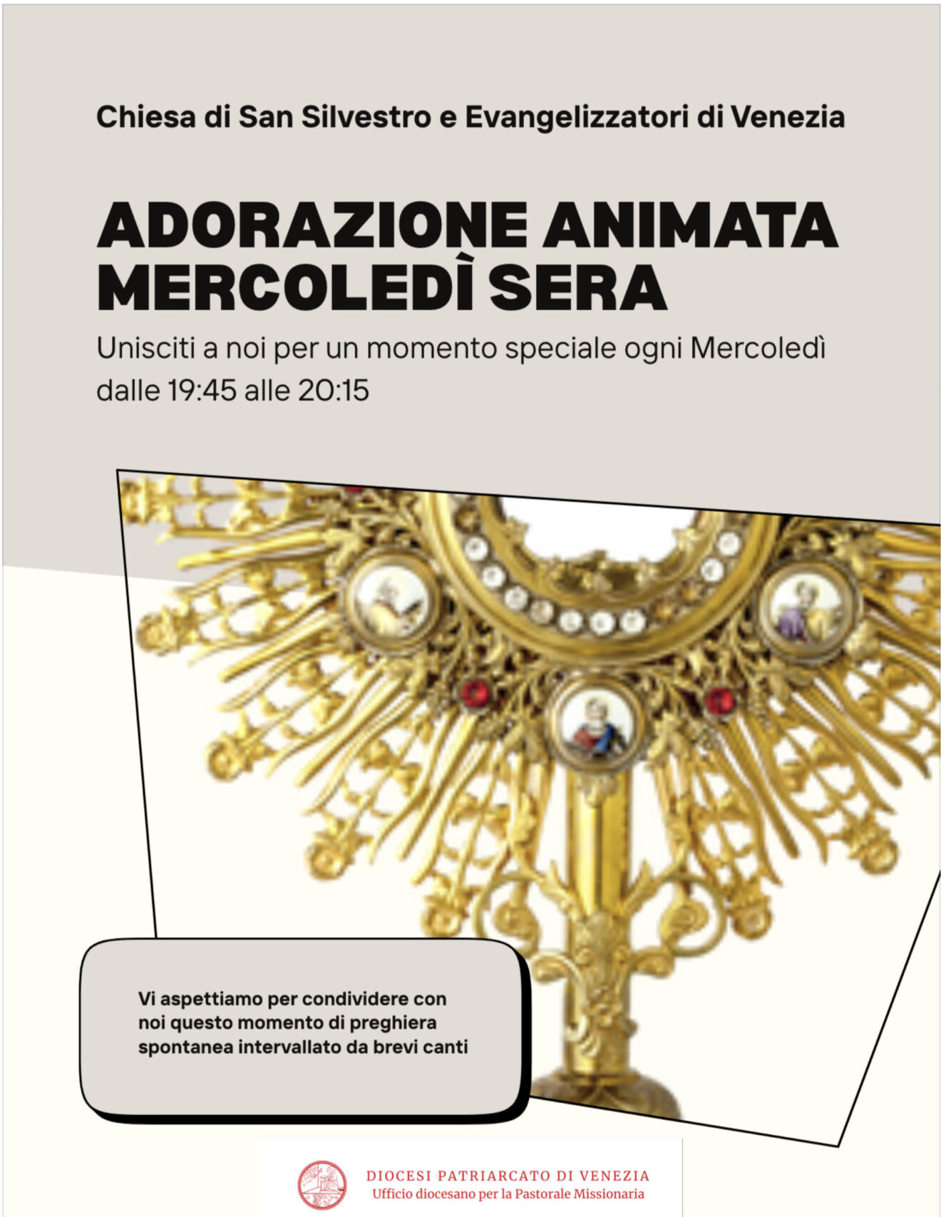 volantino adorazione san silvestro evvenezia.